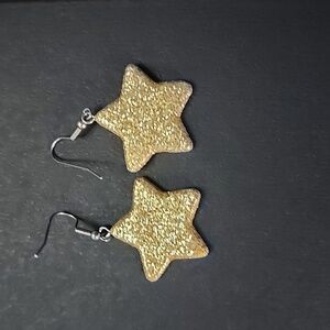Glitter yellow plastic earrings